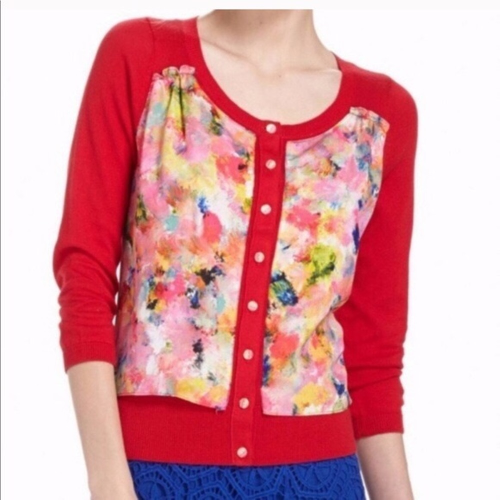 Anthropologie monogram painted sweater medium